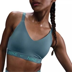 NWT Nike Indy Medium Support Padded Adjustable Sports Bra | Smokey Blue | XS